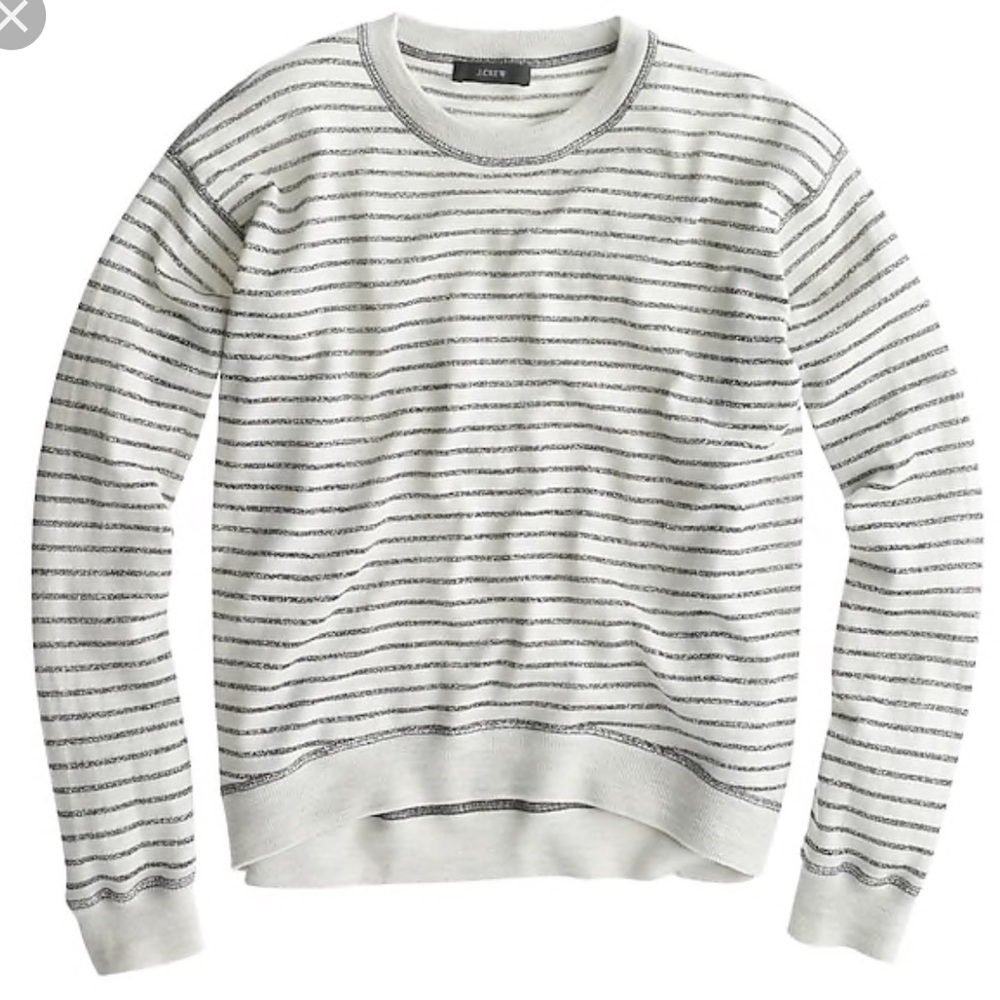 J.Crew Merino Wool Metallic Stripe Sweater